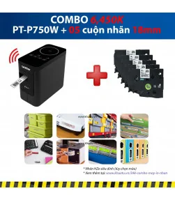 Máy in nhãn Combo: PT-P750W + 5 Cuộn nhãn 18mm (siêu dính) | ⓿❽❻❽❺⓿❺⓿❺❺ | Máy in nhãn, máy in tem, máy in mã vạch | khuetu.vn