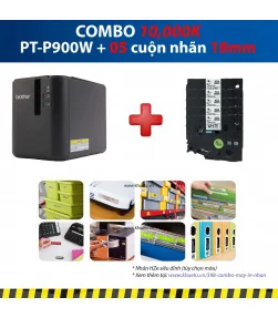 Máy in nhãn Combo: PT-P900W + 5 Cuộn nhãn 18mm (siêu dính) | ⓿❽❻❽❺⓿❺⓿❺❺ | Máy in nhãn, máy in tem, máy in mã vạch | khuetu.vn