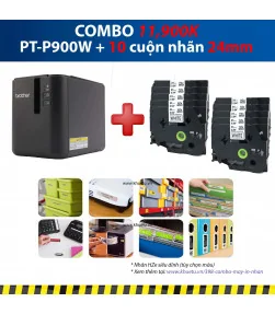 Máy in nhãn Combo: PT-P900W + 10 Cuộn nhãn 24mm (siêu dính) | ⓿❽❻❽❺⓿❺⓿❺❺ | Máy in nhãn, máy in tem, máy in mã vạch | khuetu.vn