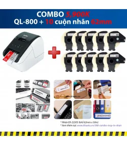 Máy in nhãn Combo: QL-800 + 10 Cuộn nhãn 62mm | ⓿❽❻❽❺⓿❺⓿❺❺ | Máy in nhãn, máy in tem, máy in mã vạch | khuetu.vn