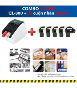Máy in nhãn Combo: QL-800 + 5 Cuộn nhãn 29mm | ⓿❽❻❽❺⓿❺⓿❺❺ | Máy in nhãn, máy in tem, máy in mã vạch | khuetu.vn