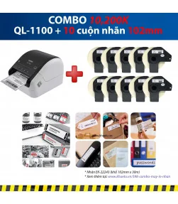 Máy in nhãn Combo: QL-1100 + 10 Cuộn nhãn 102mm | ⓿❽❻❽❺⓿❺⓿❺❺ | Máy in nhãn, máy in tem, máy in mã vạch | khuetu.vn