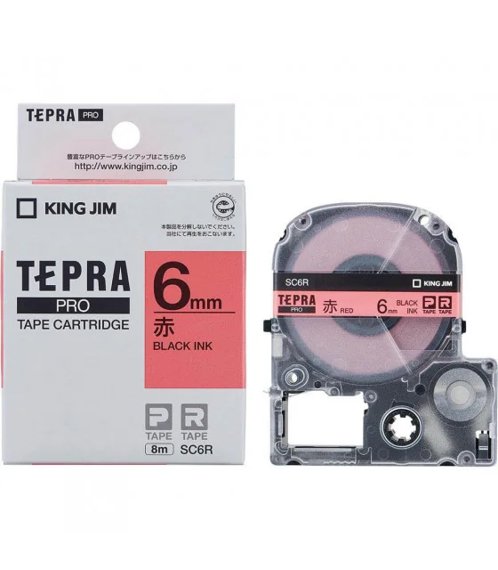 Tepra SC6R (Chữ đen nền đỏ, khổ 6mm)