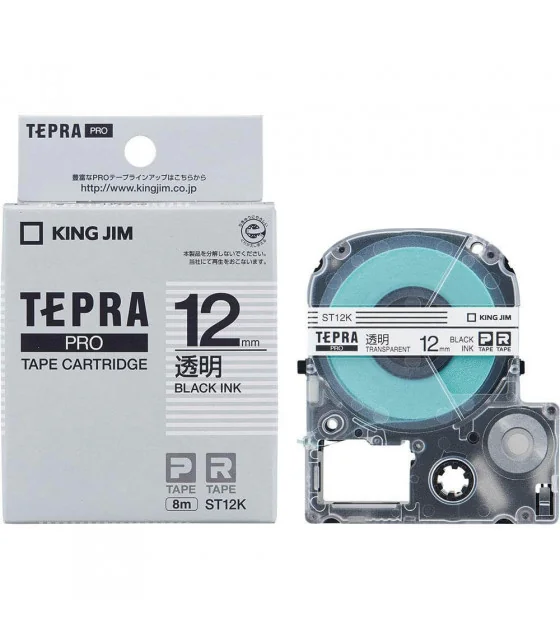 Tepra ST12K (Chữ đen nền trong, khổ 12mm)
