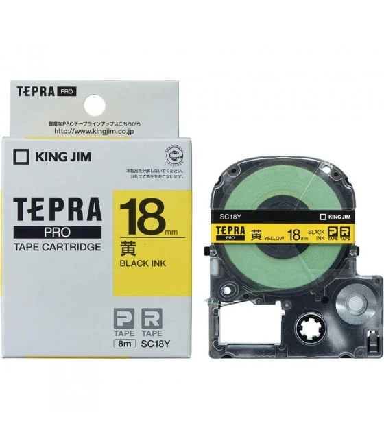 Tepra SC18Y (Chữ đen nền vàng, khổ 18mm)
