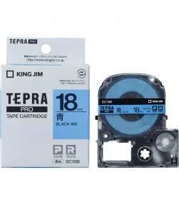 Tepra SC18B (Chữ đen nền xanh dương, khổ 18mm) | ⓿❽❻❽❺⓿❺⓿❺❺ | Nhãn in, tem in, giấy in, băng nhãn, tape in | khuetu.vn