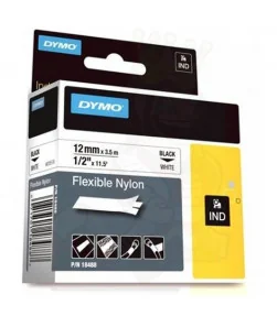 Dymo S0718100 (18488), Flexible Nylon Tape, 12mm x 3.5m, Black on White | ⓿❽❻❽❺⓿❺⓿❺❺ | Nhãn in, tem in, giấy in, băng nhãn, t...