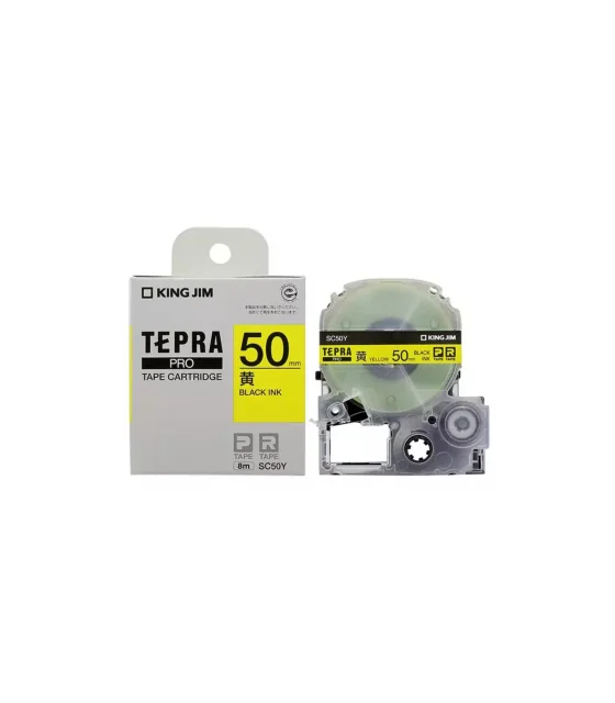 Tepra SC50Y (Chữ đen nền vàng, khổ 50mm)