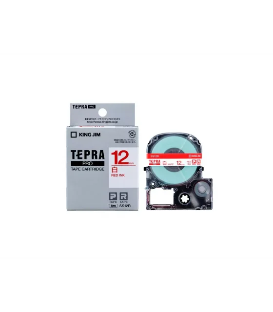Tepra SS12R (Chữ đỏ nền trắng, khổ 12mm)