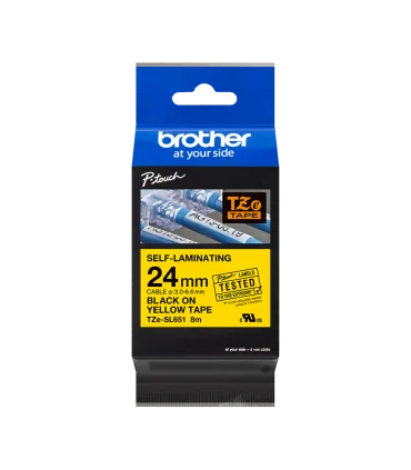 Brother TZe-SL661, khổ 36mm, dài 8m, Black on Yellow, dán cáp CAT5E/6 | ⓿❽❻❽❺⓿❺⓿❺❺ | Nhãn in, tem in, giấy in, băng nhãn, tap...