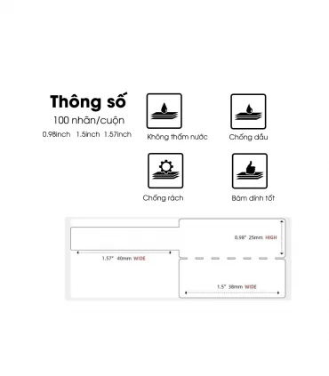 Nhãn cáp 25 x 38mm, màu trắng, KTC-F2538-40-100 | ⓿❽❻❽❺⓿❺⓿❺❺ | Nhãn in, tem in, giấy in, băng nhãn, tape in | khuetu.vn