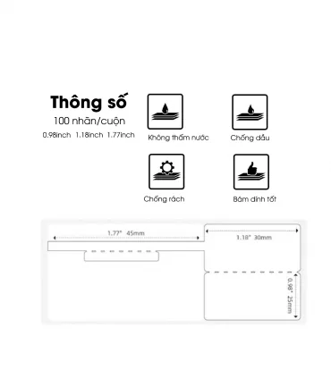 Nhãn trang sức 30 x 25mm, màu trắng, KTJ-F3025-45-100 | ⓿❽❻❽❺⓿❺⓿❺❺ | Nhãn in, tem in, giấy in, băng nhãn, tape in | khuetu.vn