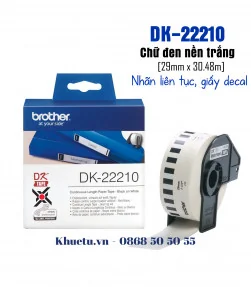 DK-22210, 29mm x 30.48m, nhãn liên tục, giấy decal | ⓿❽❻❽❺⓿❺⓿❺❺ | Nhãn in, tem in, giấy in, băng nhãn, tape in | khuetu.vn