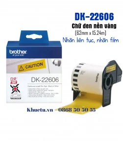 DK-22606, 62mm x 15.24m, nhãn liên tục, nhãn film màu vàng | ⓿❽❻❽❺⓿❺⓿❺❺ | Nhãn in, tem in, giấy in, băng nhãn, tape in | khue...