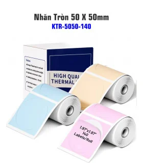 Nhãn tròn 50 x 50mm, màu Khaki, KTR-5050-140KA | ⓿❽❻❽❺⓿❺⓿❺❺ | Nhãn in, tem in, giấy in, băng nhãn, tape in | khuetu.vn