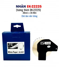 Giấy in nhãn EK-22225, 38mm x 30m (liên tục), tương thích DK-22225 | ⓿❽❻❽❺⓿❺⓿❺❺ | Nhãn in, tem in, giấy in, băng nhãn, tape i...