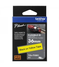 Brother TZe-FX661, khổ 36mm, dài 8m, Black on Yellow, siêu dẻo, chống thấm nước | ⓿❽❻❽❺⓿❺⓿❺❺ | Nhãn in, tem in, giấy in, băng...