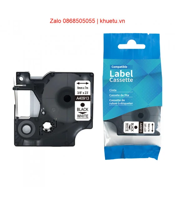 DM-A40913 D1 Tape A40913 9mm x 7m Black on White