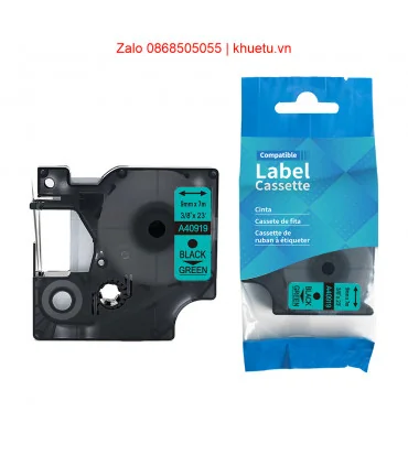 DM-A40919 D1 Tape A40919 9mm x 7m Black on Green | ⓿❽❻❽❺⓿❺⓿❺❺ | Nhãn in, tem in, giấy in, băng nhãn, tape in | khuetu.vn