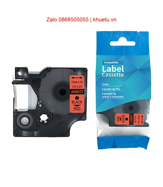 DM-A45017 D1 Tape A45017 12mm x 7m Black on Red