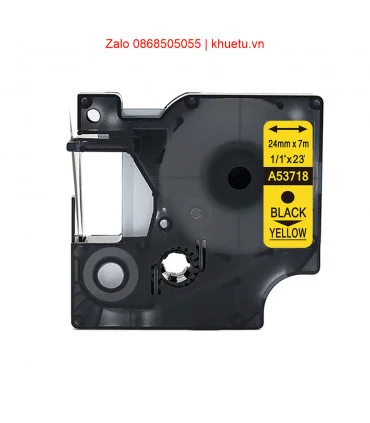 DM-A53718 D1 Tape A53718 24mm x 7m Black on Yellow | ⓿❽❻❽❺⓿❺⓿❺❺ | Nhãn in, tem in, giấy in, băng nhãn, tape in | khuetu.vn