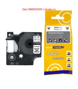Rhino Flexible Nylon 1" (24mm), Black on White (1734524) | ⓿❽❻❽❺⓿❺⓿❺❺ | Nhãn in, tem in, giấy in, băng nhãn, tape in | khuetu.vn