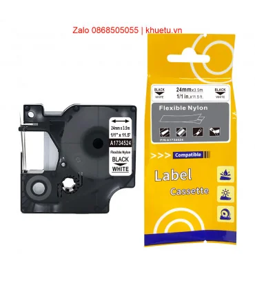 Rhino Flexible Nylon 1" (24mm), Black on White (1734524) | ⓿❽❻❽❺⓿❺⓿❺❺ | Nhãn in, tem in, giấy in, băng nhãn, tape in | khuetu.vn