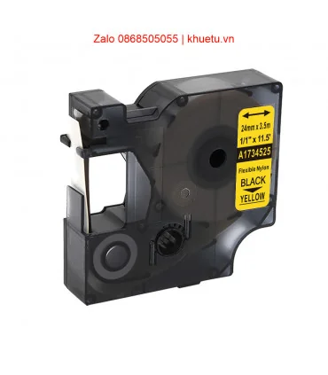 Rhino Flexible Nylon 1" (24mm), Black on Yellow (1734525) | ⓿❽❻❽❺⓿❺⓿❺❺ | Nhãn in, tem in, giấy in, băng nhãn, tape in | khuet...