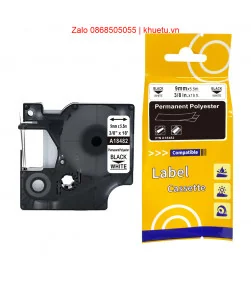 Rhino Permanent Polyester 3/8" (9mm), Black on White (18482) | ⓿❽❻❽❺⓿❺⓿❺❺ | Nhãn in, tem in, giấy in, băng nhãn, tape in | kh...