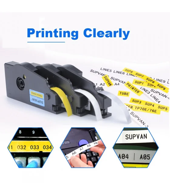 Nhãn in Supvan TP-L06ES, bạc, 6mm x 16M, cho máy TP70E/TP76E/TP80E/TP86E