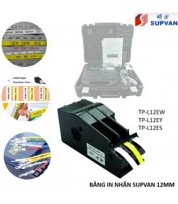 Nhãn in Supvan TP-L12ES, bạc, 12mm x 16M, cho máy TP70E/TP76E/TP80E/TP86E