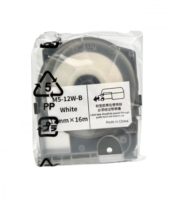 Nhãn in M5-12W-B, trắng, 12mm x 16M, cho máy AIMO M550A