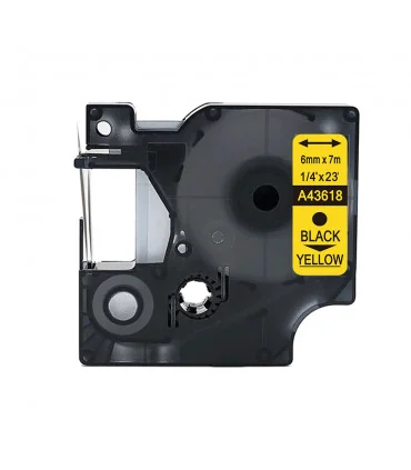 DM-A43618 D1 Tape 43618 6mm x 7m Black on Yellow | ⓿❽❻❽❺⓿❺⓿❺❺ | Nhãn in, tem in, giấy in, băng nhãn, tape in | khuetu.vn