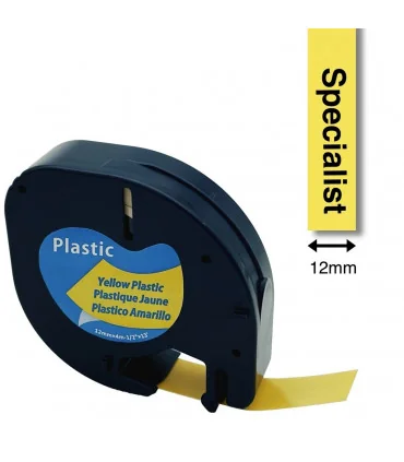A91202 LetraTag Tape DYMO 12mm x 4m Black on Yellow | ⓿❽❻❽❺⓿❺⓿❺❺ | Nhãn in, tem in, giấy in, băng nhãn, tape in | khuetu.vn