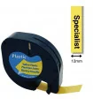 A91202 LetraTag Tape DYMO 12mm x 4m Black on Yellow