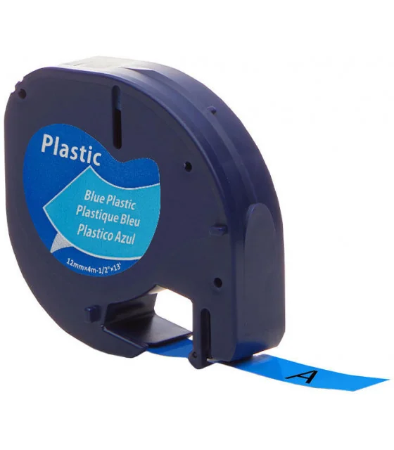 A91205 LetraTag Tape DYMO 12mm x 4m Black on Blue
