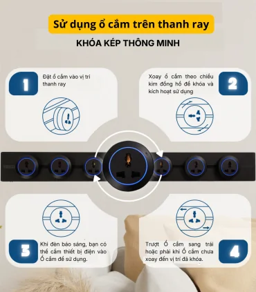 Ổ cắm đơn A1 Universal (Nhựa PC, Đen) | khuetu.vn