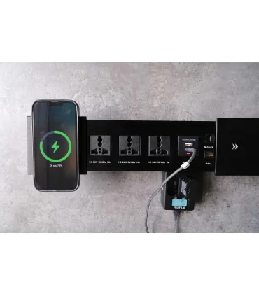 Ổ cắm điện âm bàn trượt, có sạc không dây MK102SB (Black) | ⓿❽❻❽❺⓿❺⓿❺❺ | khuetu.vn