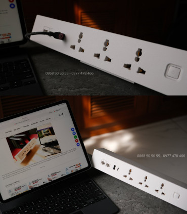 Ổ cắm điện kẹp mặt bàn MK102COW (Trắng) | khuetu.vn