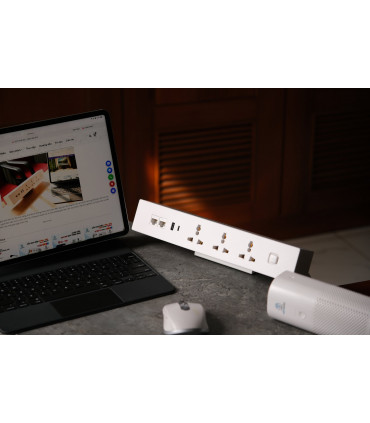Ổ cắm điện kẹp mặt bàn MK102COW (Trắng) | khuetu.vn