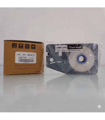 Băng nhãn trắng L-MARK LM512WL 12mm × 20m (nhãn dán đánh dấu) | khuetu.vn