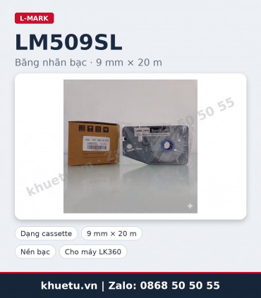 Băng nhãn bạc L-MARK LM509SL 9mm × 20m (nhãn dán đánh dấu) | khuetu.vn