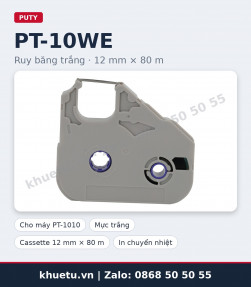 Ruy băng trắng PUTY PT-10WE 12mm × 80m chính hãng