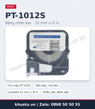 Băng nhãn bạc PUTY PT-1012S 12mm × 8m | khuetu.vn