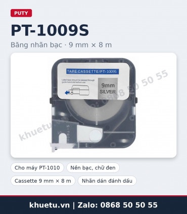 Băng nhãn bạc PUTY PT-1009S 9mm × 8m | khuetu.vn