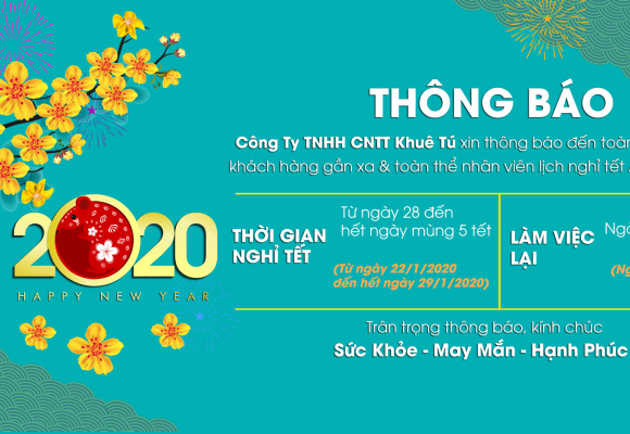 KHUÊ TÚ thông báo lịch nghỉ Tết Canh Tý 2020