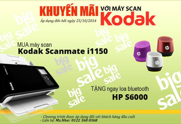 Chương trình khuyến mãi đặc biệt với máy scan Kodak i1150