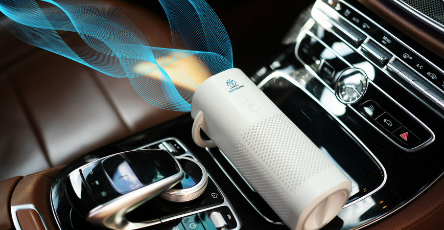 Máy lọc không khí ô tô METAKING Mini - Lọc bụi mịn PM 1.0, Pin dùng 8h, Sạc USB-C, 3 cấp độ gió