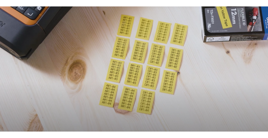 Brother PT-E310BTVB: Hướng dẫn tính năng in nhãn nhảy số thứ tự trong thi công Điện - Mạng dễ dàng